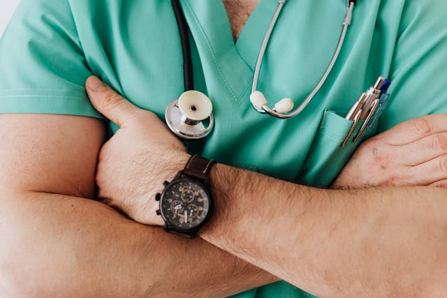 Male doctor with stethoscope